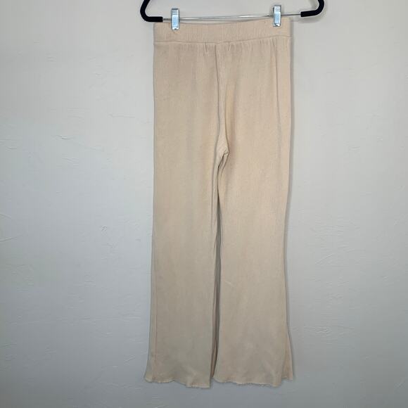 Wildfox Ribbed Wide Leg Cora Pants Size Small Wheat Color - Picture 4 of 8